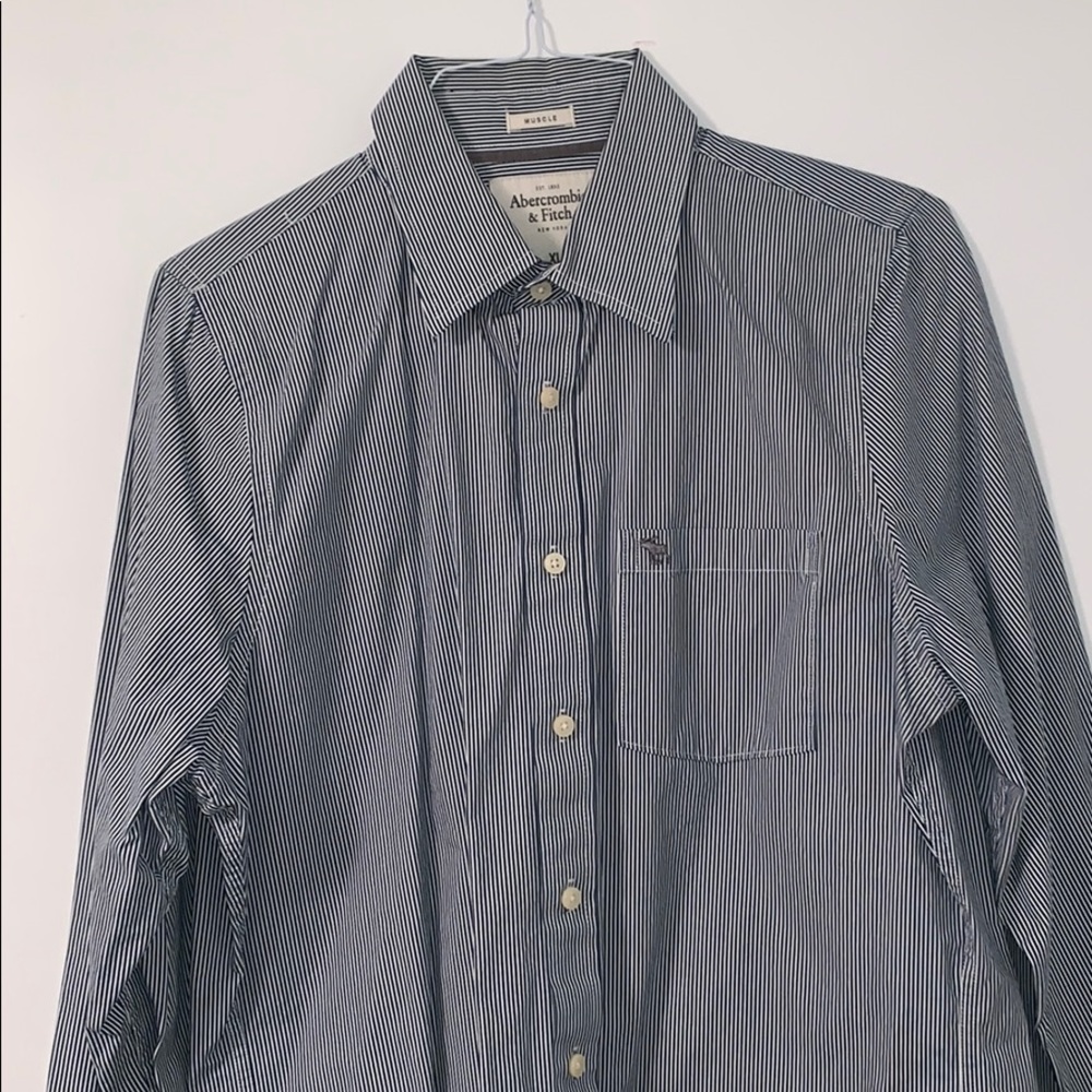 A&F striped button down shirt